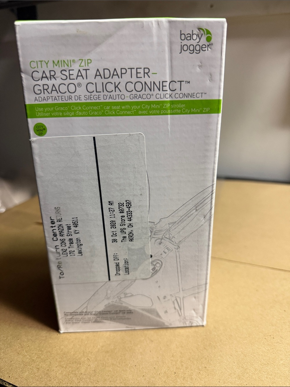 Baby Jogger City Mini Zip Car Seat Adapter for Graco Click Connect - White/Green